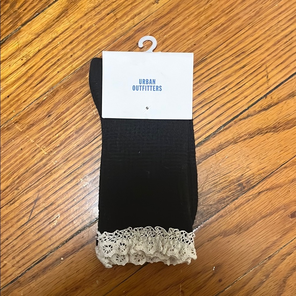Urban Outfitters Black Socks with Lace Trim